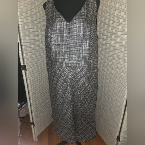 Lane Bryant Dresses & Skirts - Isabel Toledo For Lane Bryant Black and Gray Tweed Sleeveless Midi Dress Size 20